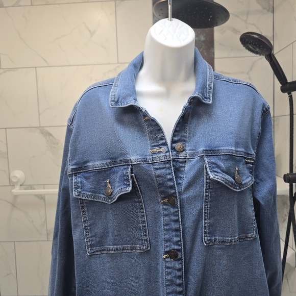 CK JEANS CALVIN KLEIN DENIM SHIRT DRESS M - Picture 9 of 12